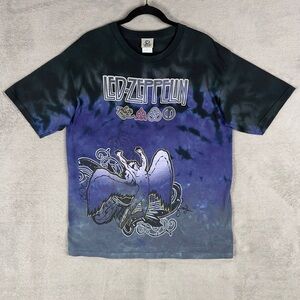 Vtg Liquid Blue Led Zeppelin Icarus Swan Song Tie Dye T-Shirt Men's‎ Large Y2K
